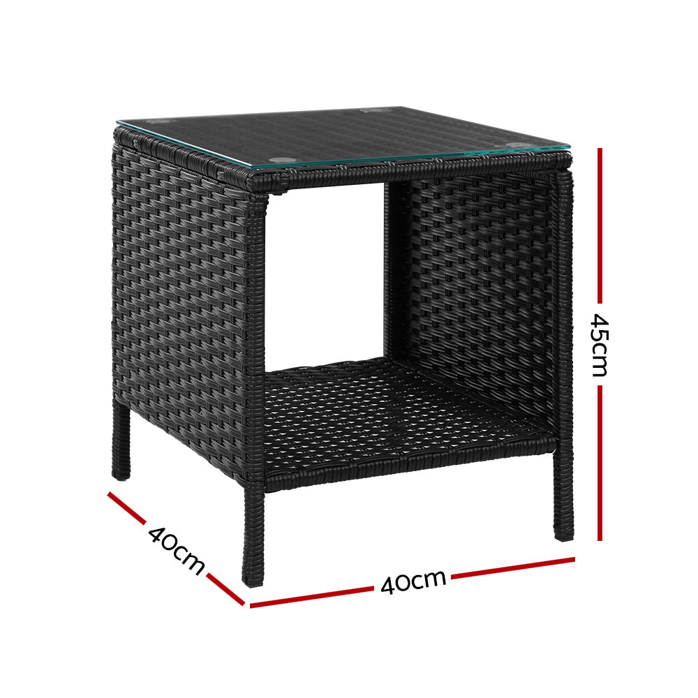 Camille - Coffee Side Table Wicker Rattan Outdoor Grey