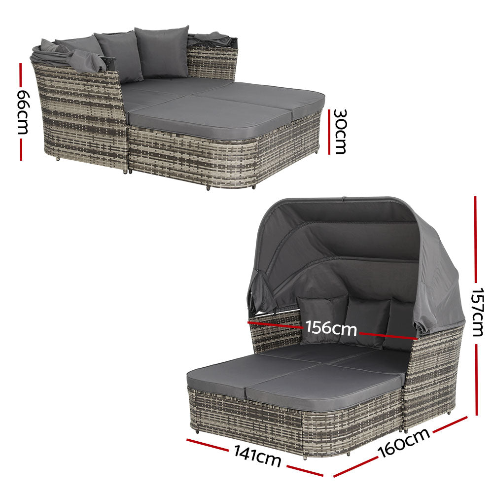 Chaise - Outdoor Sun Lounge Setting Wicker Sofa Day Bed