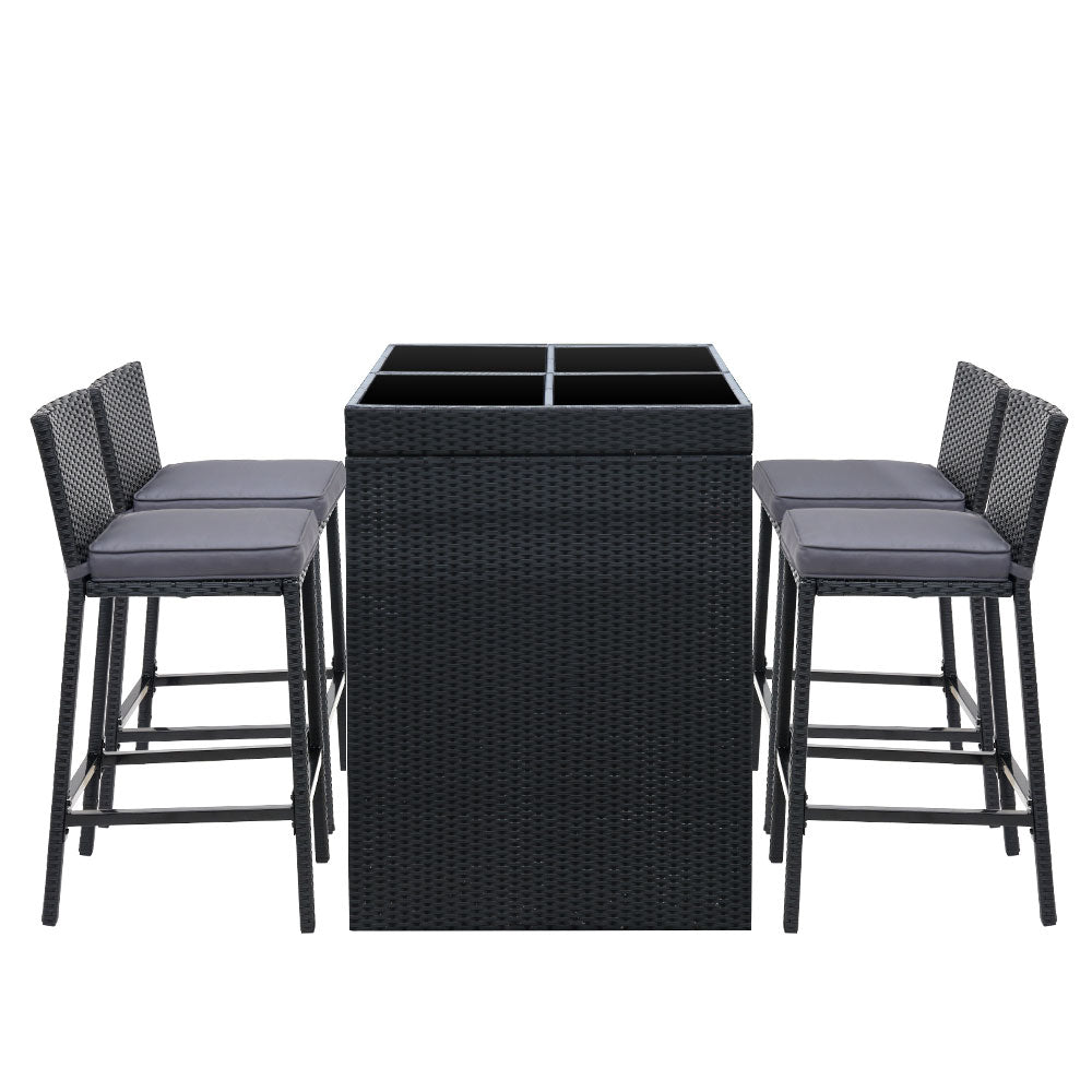 Daria - 5-Piece Outdoor Bar Set Dining Wicker Patio