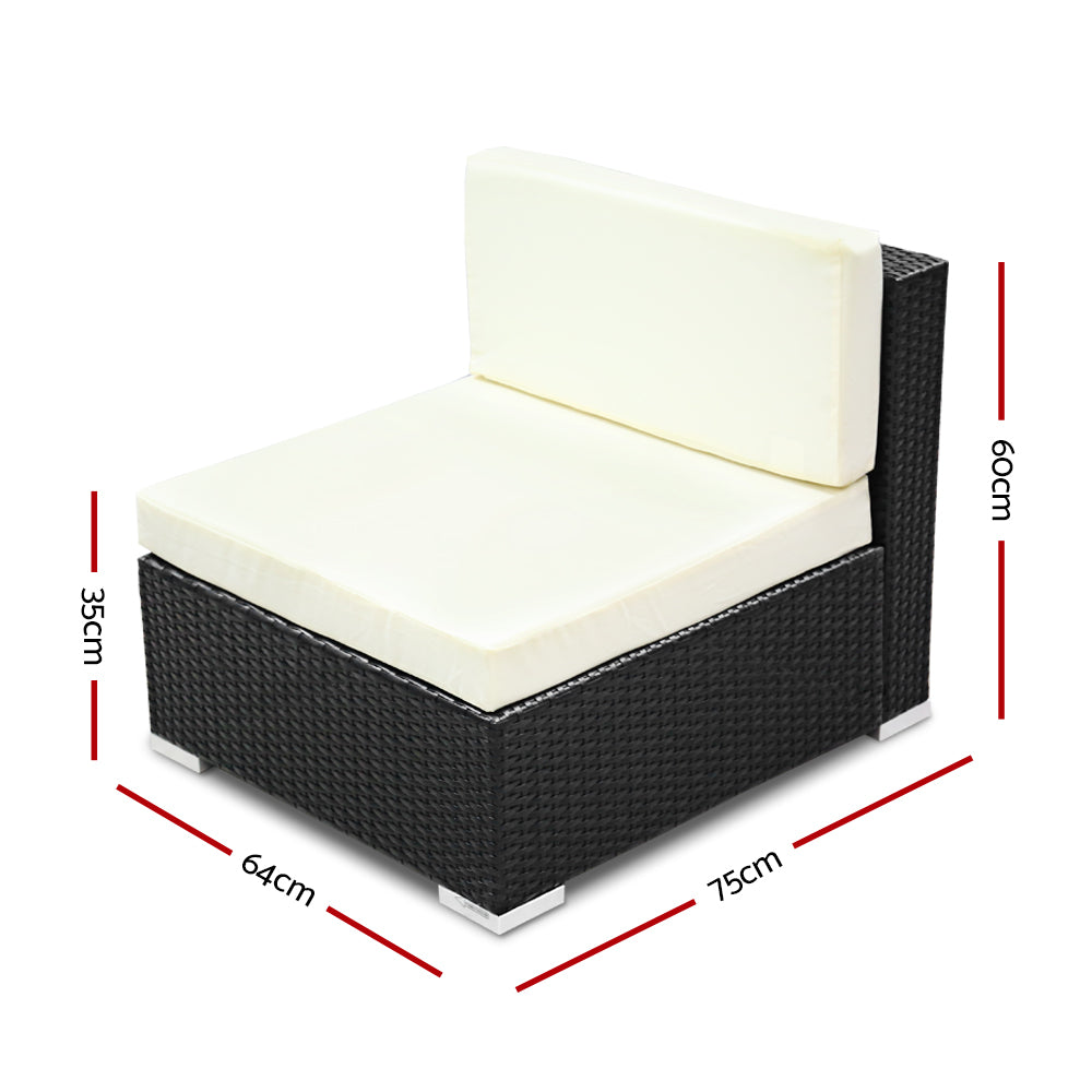 Gia - 2PC Outdoor Furniture Sofa Set Wicker Rattan Lounge Chair