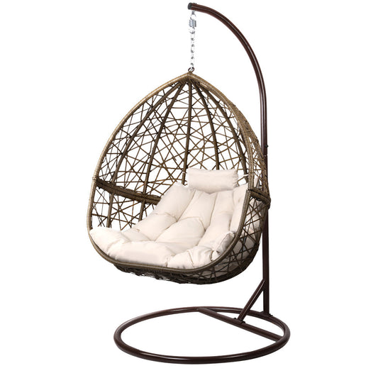 Mantel - Outdoor Egg Swing Chair Wicker Rattan Pod Stand Latte