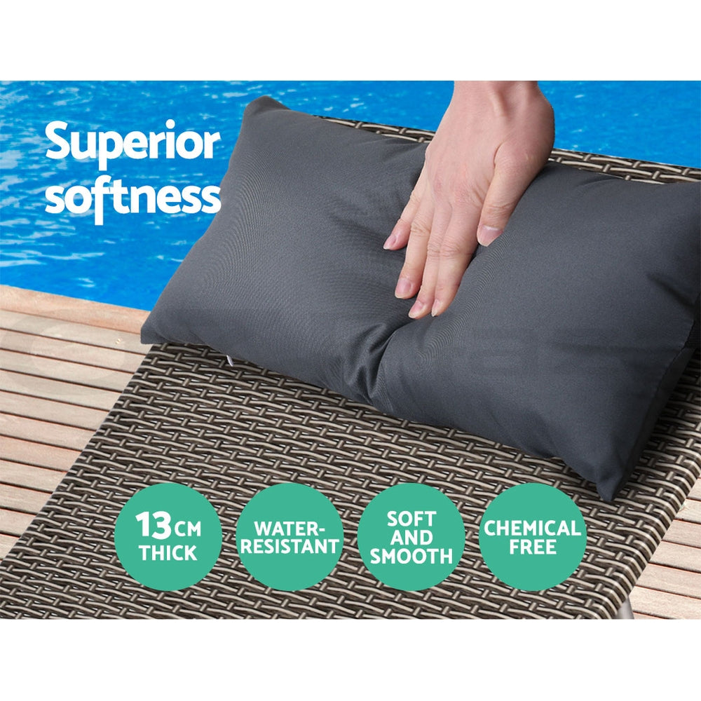 Whimsy - 2x Sun Lounge Wicker Lounger Beach Armchair Adjustable