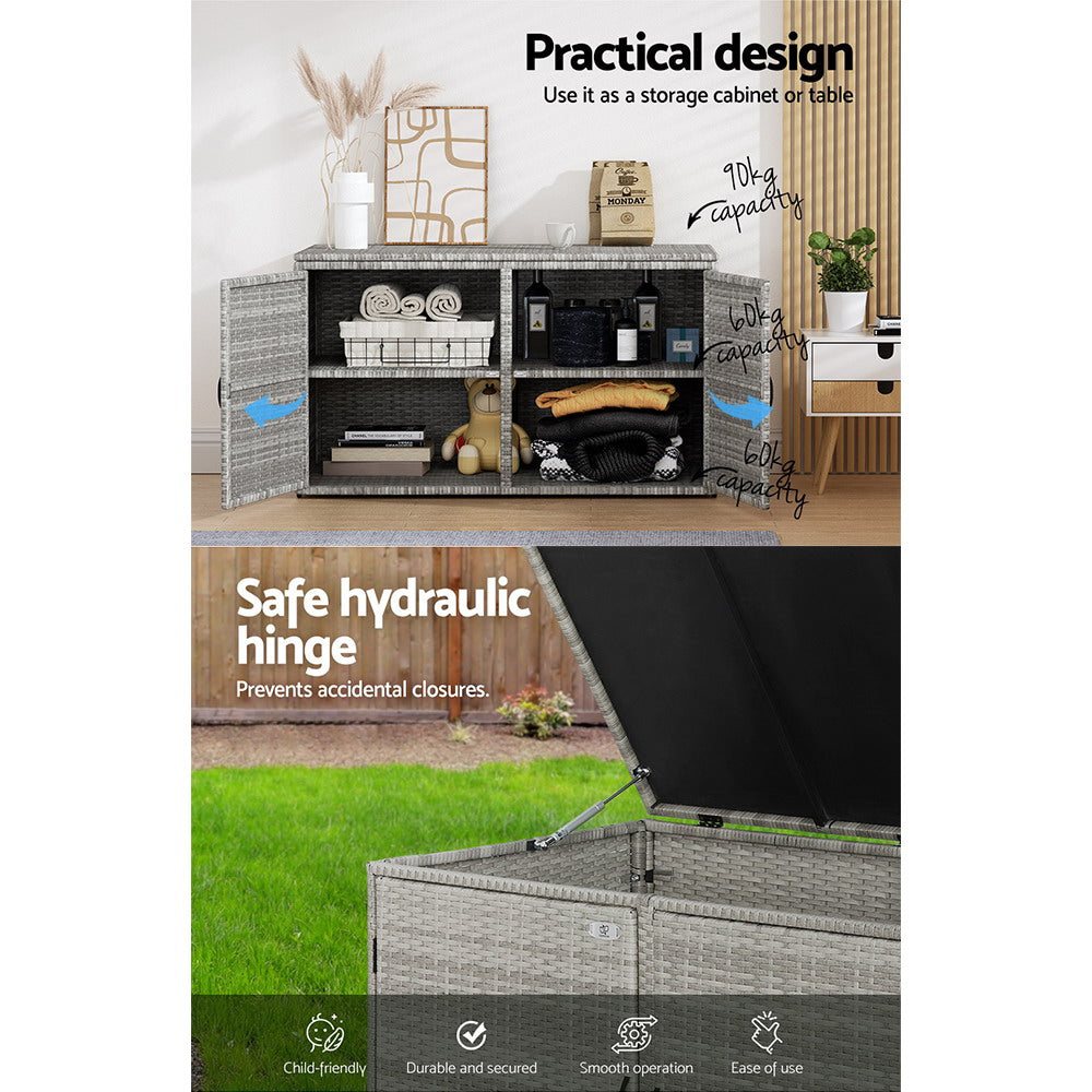 Verity - Outdoor Storage Cabinet Box Wicker Shelf Tools