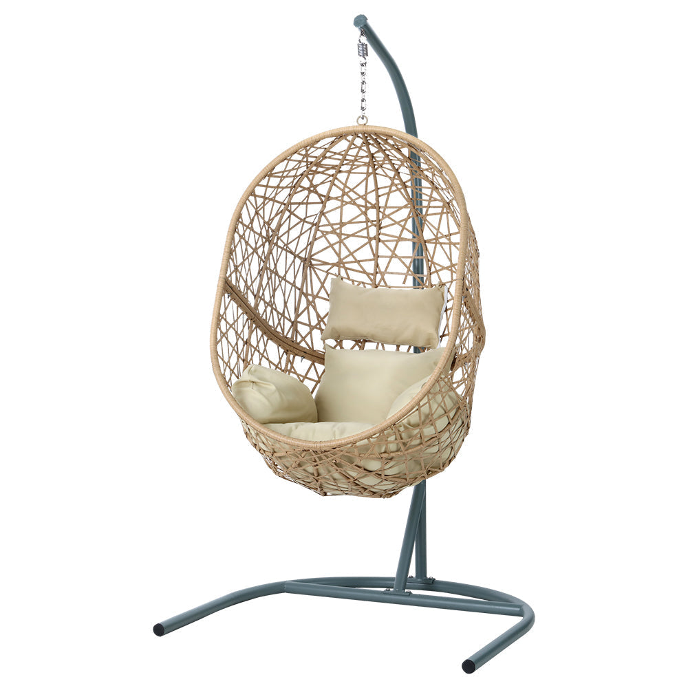 Halo - Outdoor Egg Swing Chair Wicker Rattan Pod Stand Yellow