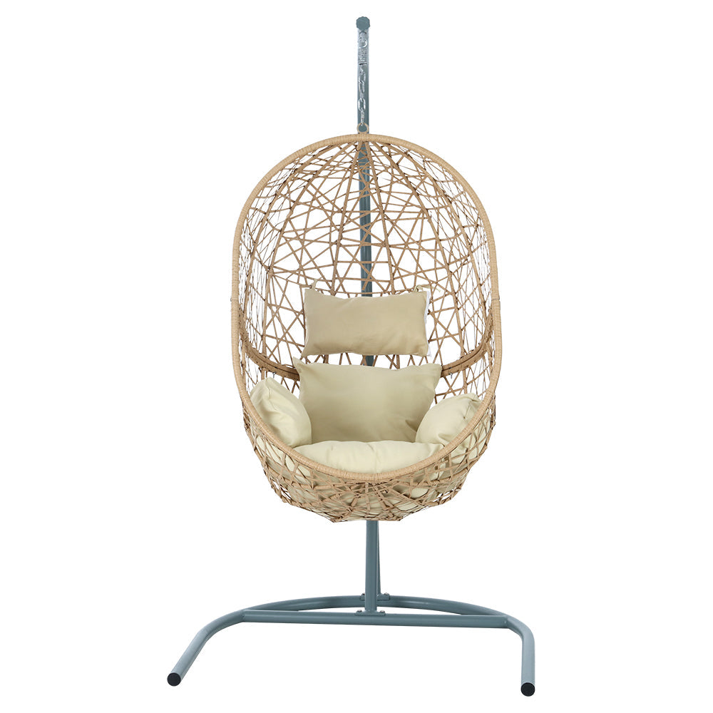 Halo - Outdoor Egg Swing Chair Wicker Rattan Pod Stand Yellow
