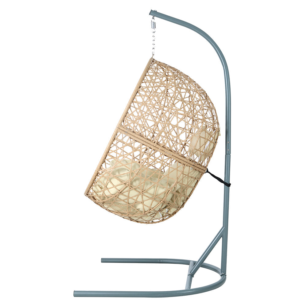 Halo - Outdoor Egg Swing Chair Wicker Rattan Pod Stand Yellow