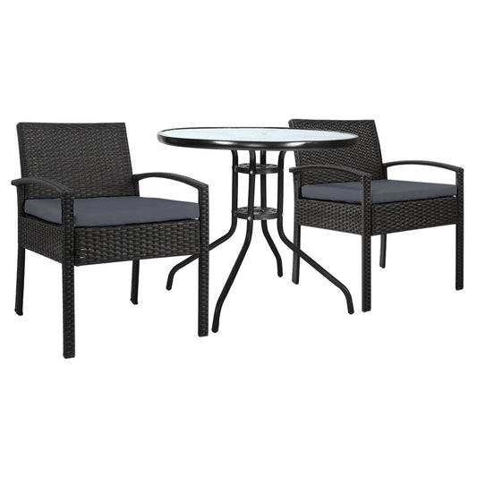 Piper - 3PC Bistro Set Outdoor Furniture Rattan