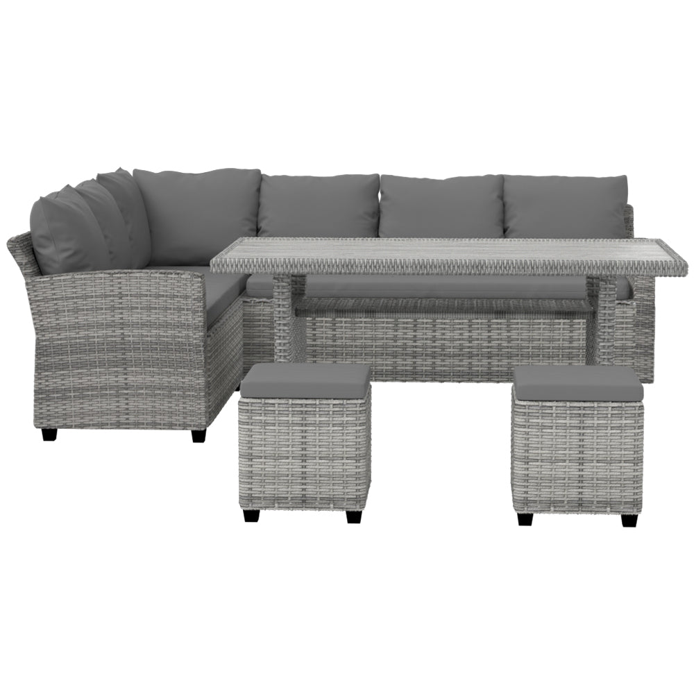 Karma - Outdoor Dining Set Wicker Table Chairs 8 Seater
