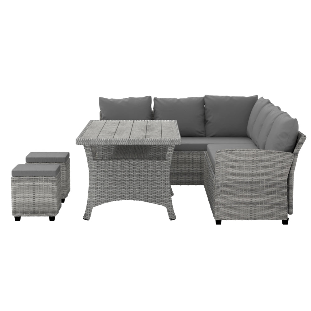 Karma - Outdoor Dining Set Wicker Table Chairs 8 Seater