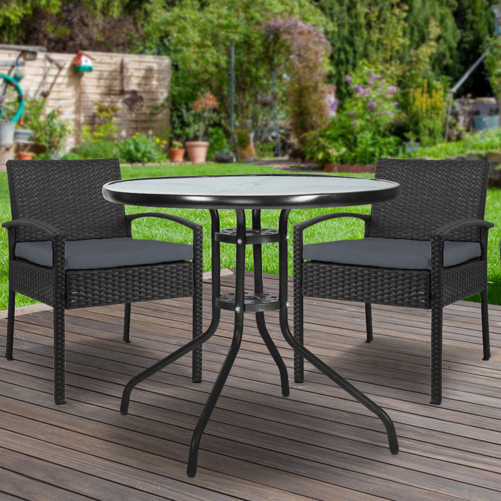 Piper - 3PC Bistro Set Outdoor Furniture Rattan