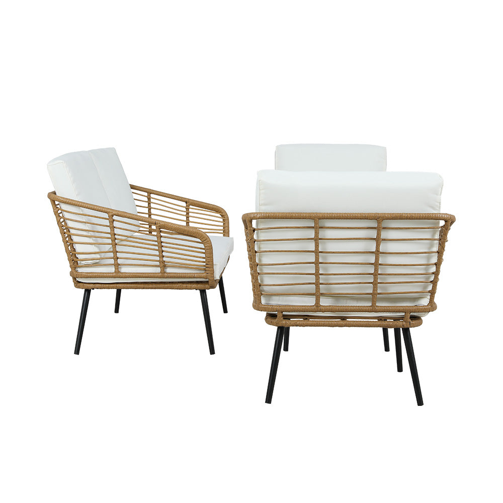 Umber - 4-Piece Outdoor Sofa Set Rattan Lounge Table Chairs