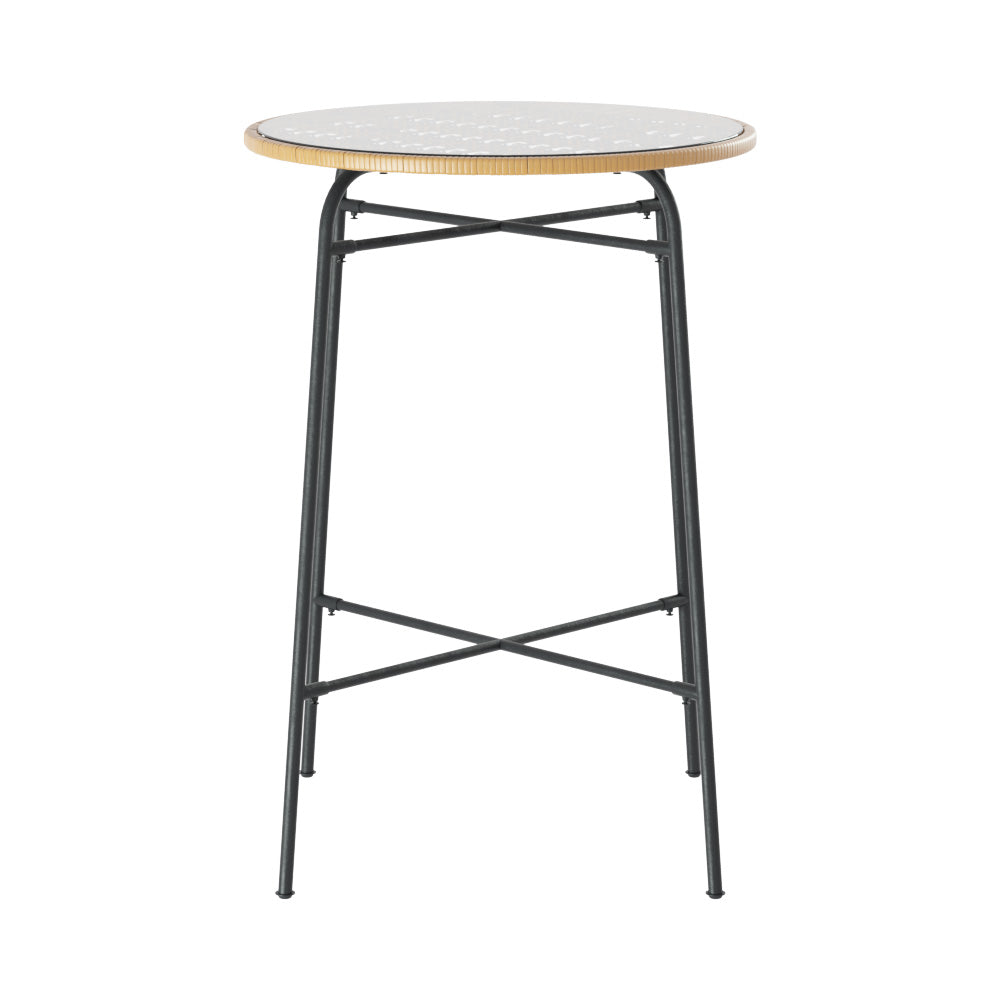 Pier - Outdoor Bar Table Wicker Bistro Patio Glass Steel