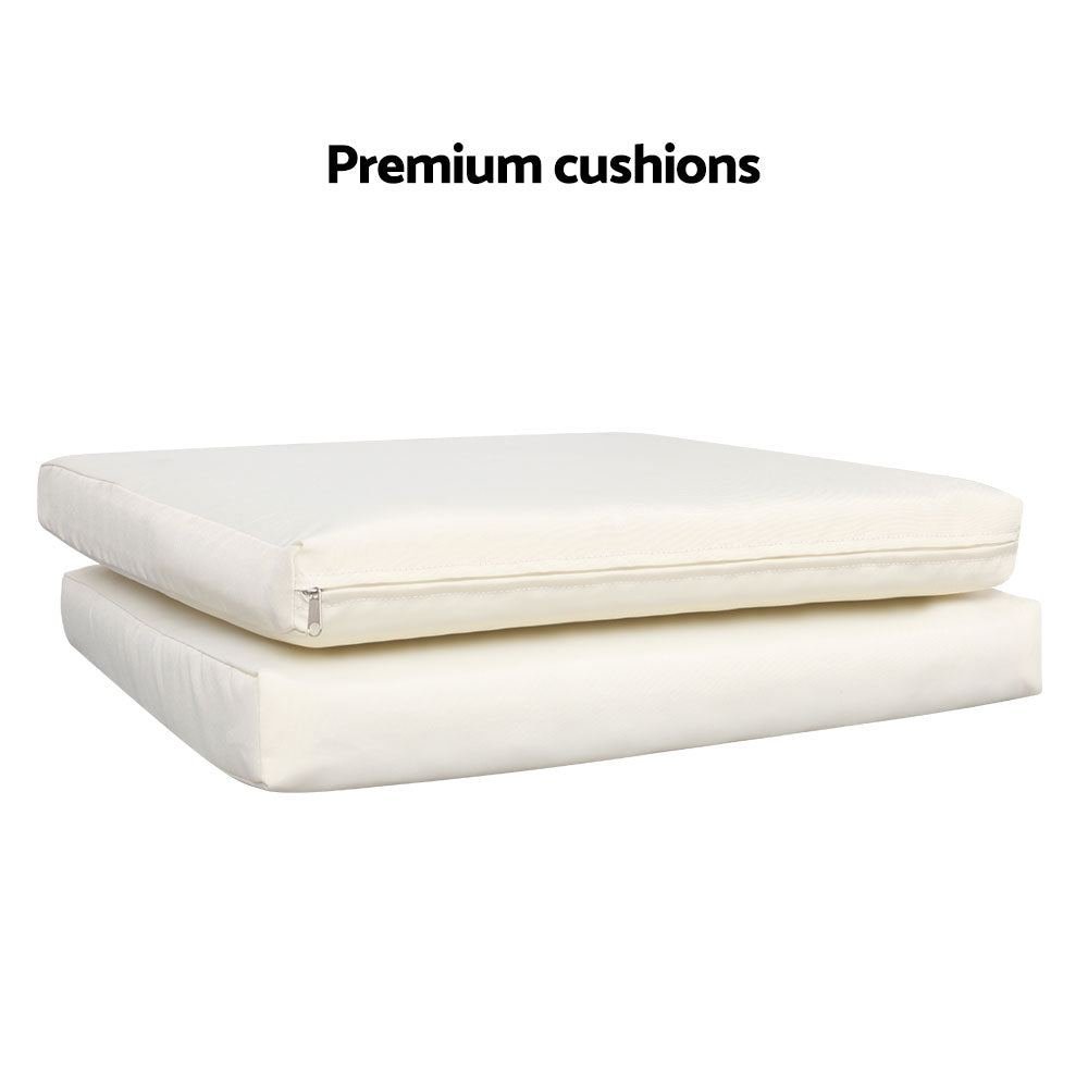 Quinn - 3PC Outdoor Bistro Set Patio Wicker Chairs Table Cushion Brown