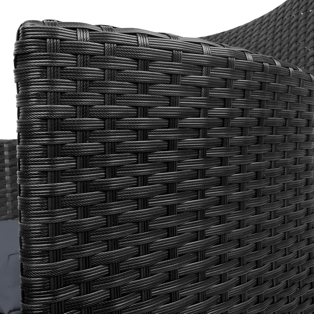 Haven - 3PC Bistro Set Outdoor Furniture Rattan Chairs Idris