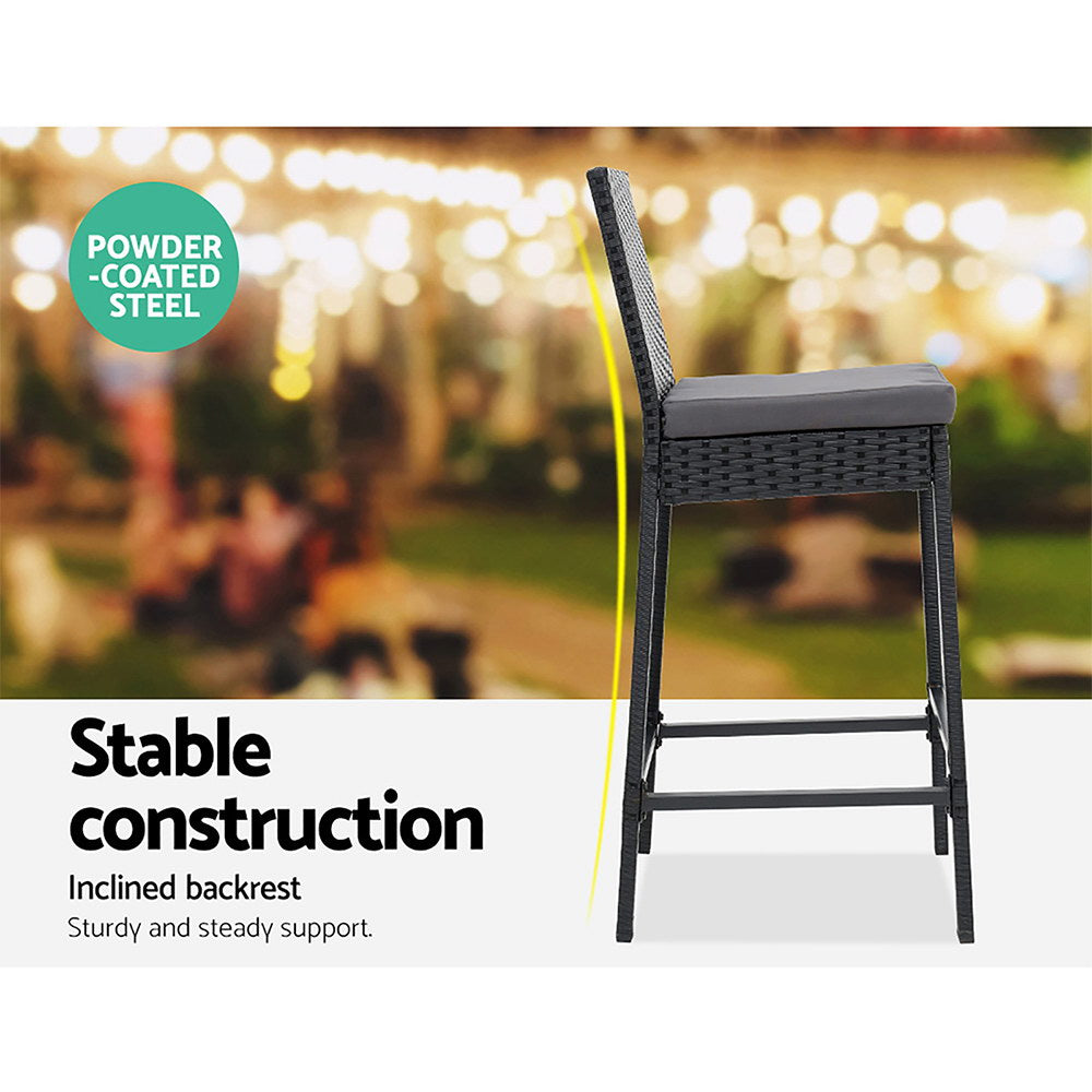 Opal - 5-Piece Outdoor Bar Set Patio Wicker Chairs Table Stools
